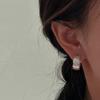 Plata Esterlina S925 Estilo Coreano Diseño Nicho Retro Simple Dibujo Pequeña Flor Hebilla de Oreja Estilo Coreano Estilo Coreano Aretes Simples