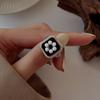 Popular Anillo Nuevo de Flor de Perla Estilo Europeo y Americano para Mujer, Elegante Anillo Abierto Estilo Corte Vintage, Anillo para Dedo Índice de Lujo Ligero