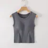 Dropshipping Nova Coleção Primavera e Verão Top Curto com Ombros Largos e Bojo, Gola Redonda, Caimento Ajustado, Camiseta Versátil