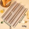 Venta al por mayor de fábrica antiadherente 4 ranuras 3 ranuras rejilla para bandeja para hornear pan ondulado 2 ondas molde para hornear baguette Molde para pastel