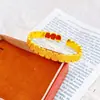 Aleación de Cobre Estilo Tendencia Nacional Técnica Antigua Zaki Lamu Oro Imitación Pulsera Abierta para Mujer, Sensación de Gama Alta de Nicho, Accesorio Apilable