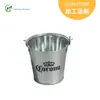 Balde de Gelo Pequeno Galvanizado Personalizado, Balde Decorativo para Casa, Balde de Metal com Alça Suspensa e Abridor de Garrafa, Balde de Armazenamento de Gelo