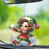 Novo Pingente de Carro de Elfo de Natal Fofo Acrílico Plano Transfronteiriço Pingente de Decoração de Natal