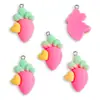 Colgante de Conejo Zanahoria de Resina Lindo de Dibujos Animados Accesorios de Joyería DIY Colgante para Pulsera Llavero W495