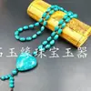 Collar de joyería pulsera de jade sintético hebilla de turquesa sintética cadena para suéter colgante de collar de calabaza de turquesa sintética