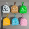 Mochila Mini de Pelúcia Desenho Snoopy Porta-Moedas Bolsa com Zíper Bordado Bolsa para Armazenamento de Fones de Ouvido Bolsa Colorida com Pingente