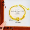 Pulsera de calabaza mariposa oro antiguo de alto color láser tienda de oro con joyería flash nicho lujo cuatro hojas