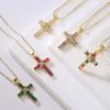 Aogu Ins Europeo y Americano Cobre Chapado en Oro Real Zircón Geométrico Colgante Collar para Mujer Collar Hip-Hop Personalizado Nuevo Producto Transfronterizo