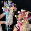 Bandeja Fixa Criativa para Copo de Chá com Leite para Lanches e Bebidas Embalagem de Buquê Arranjo de Flores DIY Suporte Fixo Universal com Cola Materiais para Floricultura