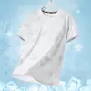 Camiseta Masculina de Seda Gelo Verão Moda Ins Respirável Malha Ajustada Manga Curta Juventude Simples Fina Secagem Rápida Esportiva Manga Curta