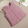 Colete matelassê de inverno da vovó, jaqueta acolchoada para mulheres idosas, protetor de costas com forro de fleece, cardigã feminino, colete quente para mulheres mais velhas