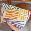 Bolsa Portátil Rayada Nicho Almacenamiento de Productos para el Cuidado de la Piel Neceser Bolsa de Cosméticos Bolsa de Pana Viaje de Estudiante Viaje de Negocios