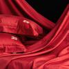 Edredón de algodón de cuatro piezas, sencillo, rojo, de fibra larga de 100 hilos, sábana de algodón, ropa de cama para boda