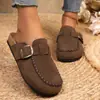 Sapatos Birkenstock de Solado Grosso para Comércio Exterior Transfronteiriço para Mulheres 2026 Primavera Novos Mocassins Birkenstock Slip-On Retro para Uso Externo Meio Chinelos