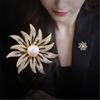 Corea del Sur Nueva Moda Flor Perla Cristal Broche Elegante Ópalo Diamante Hebilla Antideslizante Corsage Pin para Cuello
