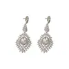 Pendientes de Perla de Espiga de Trigo Ovalados de Aguja de Plata con Diamantes, Estilo Minimalista de Lujo Ligero Pendientes Exagerados Versátiles Pendientes de Nicho de Gama Alta