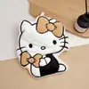 Toalha de Mão Infantil Gato Kt Desenho Animado Fofo Toalha para Lavar as Mãos Camada Dupla Espessada Coral Fleece Toalha de Mão para Pendurar