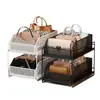 Organizador de almacenamiento de bolsas, estante con paneles divisores, vitrina, estante de múltiples niveles extraíble para ahorrar espacio para armario