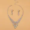 Collares Personalizados Populares Transfronterizos Europeos y Americanos, Collares con Borlas Completamente Diamantados de Venta Caliente de Temporada, Conjunto de Tres Piezas con Diseño de Nicho