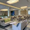Mesa y Sillas de Negociación para Oficina de Ventas Combinación Lujo Ligero Postmoderno Mobiliario de Recepción para Centro de Marketing Mesa Redonda Una Mesa y Cuatro Sillas