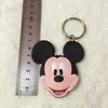 Versión Q Mickey Minnie Cabeza Grande pegamento suave doble cara lindo caricatura llavero pareja llavero de coche colgante de bolsa