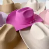Venta Directa de Fábrica con Logo Personalizado Sombrero Fedora de Fieltro Moda Estilo Vaquero Sombrero de Fieltro Sombrero Vaquero