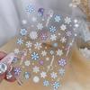 Adesivos de floco de neve de unha de celebridades on-line, relevo dourado, tridimensional, ouro branco e prata, fototerapia de unha de Natal, decalques decorativos, novo