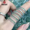 Anel de Jade Hetian Natural, Anel de Jade Azul Gelo Água Alta, Anel de Jade Flor Flutuante, Anel de Jade Estilo Casal para Mulheres