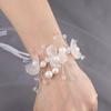 Corsage de pulso casamento noiva damas de honra flor de pulso casamento melhor amiga pulseira estilo floresta crianças dança flor de pulso