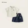 Bangxuan Huzhou Zhili roupas infantis camisa listrada shorts esportivos casuais conjunto de duas peças para meninos roupas de verão infantis