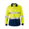 Camisa polo de manga larga con tira reflectante de alta visibilidad, ropa de trabajo, ropa de protección laboral, ropa de seguridad para trabajos al aire libre, ropa de ingeniería para obras de construcción, se puede imprimir