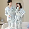 Algodón Puro Pijama de Pareja para Hombre para Primavera y Otoño, Holgado, Casual, Transpirable, 100% Algodón, Adecuado para Usar al Aire Libre como Ropa de Casa en Otoño