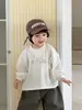 Novidades Outono 2026 para Crianças Roupas de Outono para Bebês Estilo Coreano Roupas Infantis Conjunto de Camiseta de Manga Longa e Calça Casual para Meninos