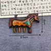 Peine de Sándalo con Forma de Caballo para Masaje de Meridianos, Set en Caja de Regalo, Buena Suerte y Prosperidad, Regalo para Personas Mayores