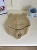 Outono e inverno novo pequeno monstro chapéu redondo orelha chapéu orelha de urso bonito de pelúcia velo chapéu quente proteção da orelha cabeçalho lei feng chapéu