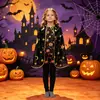 Disfraces de Halloween Europeos y Americanos Cosplay Capa de Murciélago Hombres Mujeres Niños Morado Estampado Integral Capa Cloak Bruja Divertida