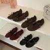 2026 versão coreana novo modelo sapatos Mary Jane com aumento interno de altura de 1,5 cm, bico redondo, laço, sapatilhas de sola macia para mulheres