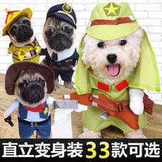 Roupas para cachorro pet transformação em pé fantasia engraçada fantasia de cachorro marinheiro francês transformação fantasia