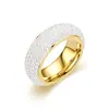 Anillo de Acero Inoxidable de Lujo Ligero y Moda, con Cinco Filas de Perlas Curvas y Tachonado de Diamantes, Anillo Versátil y Elegante para Pareja, Joyería al por Mayor