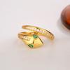 Anillo de serpiente de ojos verdes con micro incrustaciones de circonitas para mujer, comercio exterior europeo y americano, nuevo anillo de serpiente de moda, pulsera de lujo ligero para el día a día