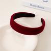 Banda para el cabello fina de terciopelo color vino tinto vintage con esponja, banda para el cabello elegante negra para mujer, accesorio para el cabello sencillo tipo cueva, accesorios para el cabello coreanos