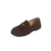 Mocassins de couro com sola grossa femininos 2026 novo modelo estilo britânico versátil couro genuíno slip-on salto grosso sapatos