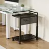 Soporte para Caja de Computadora, Estante de Almacenamiento para Oficina Debajo del Escritorio, Base de Escritorio de Pie para Espacios Estrechos con Ruedas, Estante de Almacenamiento