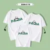 Roupas criativas para pais e filhos Ursinho Panda novo T-shirt de verão 2024 roupa casual para família camisa básica algodão manga curta moda