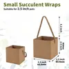 Caja de Embalaje de Papel Kraft Transfronterizo para Suculentas, Caja Cuadrada Mini Espesada Portátil para Plantas en Maceta para Bodas y Fiestas DIY