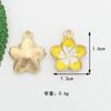 Pérola de Óleo Flor de Cinco Pétalas Margarida Diy Estilo Coreano Acessórios de Joias Chaveiro Liga Pequeno Pingente Pulseira Acessórios de Joias