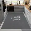 Tapete de Piso de Cozinha Grande Área Cobertura Total Tapete para Pés Moderno Simples Absorvente de Água Antiderrapante Resistente à Sujeira Fácil de Limpar Tapete de Piso de Terra de Diatomáceas