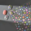 Manicura DIY Nuevas Pegatinas Estilo Japonés Flores Silvestres de Primavera Estéreo Coloridas Pegatinas de Uñas Florales Decoración Mayoreo