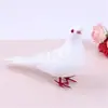 Pomba da Paz Pena Pombo Branco Ornamento Animal Espuma Pombo Jardim Quintal Jardinagem Pastoral Feito à Mão Biomimético