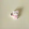 Saia Xadrez de Desenho Animado Gato Fofo Acessórios de Joias DIY Pacote de Material de Fivela para Sapato com Furo Resina Cola Creme
